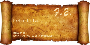 Fohn Ella névjegykártya